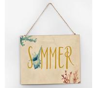 Letrero decorativo de pared con temática náutica de playa y océano, estrella de mar subacuática, letrero colgante de tablón de madera, letrero colgante de playa positiva, temática tropical costera