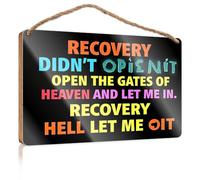 Letrero decorativo para colgar con texto en inglés "Recovery Didn't Open It. Open The Gates Of Heaven And Let Me In Camper, accesorios de escritorio para mujer (20 x 30 cm)