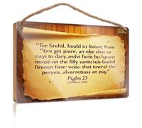 Letrero decorativo para colgar del Salmo 23: El Señor es mi Pastor, I Shall Not Want Wooded, decoración de campista, accesorios de escritorio para mujer (20 x 30 cm)