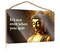 Letrero decorativo para pared de baño, diseño divertido con texto en inglés "It´s Not Over When You Quit Wooded", decoración de puerta de otoño