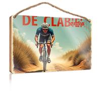Letrero decorativo para pared de baño, divertido jinete que acelera en el camino del desierto, letrero de madera para colgar