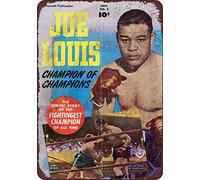 Letrero decorativo para patio al aire libre, diseño de Joe Louis Boxing Comic Champ de 1950, 8 x 12 pulgadas