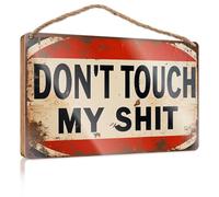 Letrero decorativo para puerta con texto en inglés «Do Not Touch My Property» (20 x 30 cm)