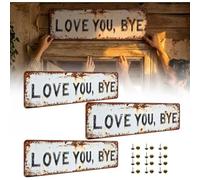 Letrero decorativo retro de café for pared, decoración de metal for puerta, te amo, adiós, con clavos 8/16/24, colgar en la pared de entrada del pasillo, for el hogar, bar, cafetería(3)