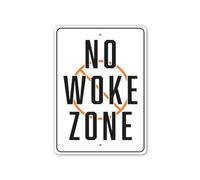 Letrero divertido de 20,3 x 30,5 cm, no Woke Zone, divertido letrero de lago, placa de pared retro vintage de metal