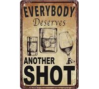 Letrero divertido de aluminio para bar: "Todos merecen otro trago". Arte de pared vintage | Decoración para bar en casa, cueva de hombre, patio trasero, porche | Regalo para adultos al aire libre, 30