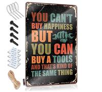Letrero divertido de café con texto en inglés "You Can'T Buy Happiness But Can A Tools" (30 x 40 cm)