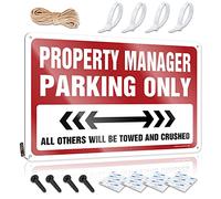 Letrero divertido de estilo vintage vintage | Property Manager Parking Only Colección decorativa para decoración del hogar (20 x 30 cm)