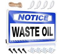 Letrero divertido de lata para decoración de pared con texto en inglés "Notice Waste Oil" (20 x 30 cm)
