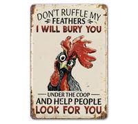 Letrero divertido de pollo ""No me alborotes las plumas"", regalo para amantes de los pollos, decoracin navidea de pared para el hogar, gallinero