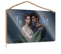 Letrero divertido para decoración del hogar para puerta de crepúsculo: un susurro de amor en la noche, decoración de patio al aire libre, letrero de porche de otoño (20 x 30 cm)