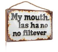 Letrero divertido para habitación con texto humorístico en español, decoración vintage para tu habitación (23 x 35 cm)