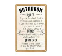 Letrero Divertido para Inodoro, Párate Más Cerca, Es Más Corto De Lo Que Crees Cartel De Chapa Decoración Letrero De Estaño Vintage Metal Cartel para Bar Garaje Salón