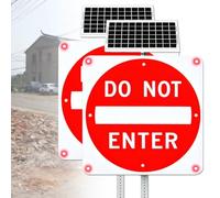 Letrero DO NOT ENTER intermitente reflectante alimentado energía solar