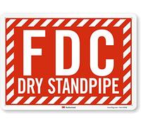 Letrero "FDC - Dry Standpipe" de SmartSign | Aluminio reflectante de grado ingeniero 3M de 10 x 14 pulgadas