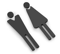 Letrero for baños, Letreros de aluminio cepillado for, Decoración for puertas, for oficinas, negocios y restaurantes(Black)