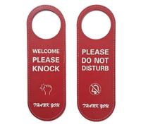 Letrero funcional de cuero con texto en inglés "Do Not Disturb" que mejora la estética de tu oficina mientras minimiza las distracciones (rojo)