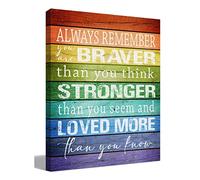 Letrero inspirador con texto en inglés "Always Remember You Are Braver Stronger Than You Think, Believe", 11 x 14 pulgadas