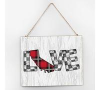 Letrero inspirador de madera para el hogar, decoración de pared para mantel, estado de amor, corazón, romántico, letrero de madera antigua, decoración de pared para interiores, 10 x 12 pulgadas