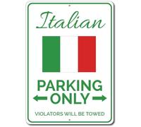 Letrero italiano de 30,5 x 40,6 cm, diseño de bandera irlandesa para decoración de cueva, para Italia, aluminio