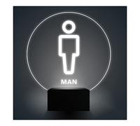 Letrero LED acrílico for damas, hombres, caballeros y mujeres, letreros for baños(B)