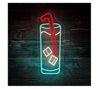 Letrero LED Barra de decoración luz neón para luces Acrílico para letreros Brillo ajustable Bebida para uso adecuado(20cmx50cm)