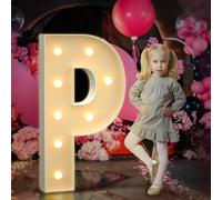 Letrero LED brillante de 2.3 pies con letras del alfabeto P, fácil de montar, luces de marquesina, perfecto para propuestas, baby shower, Halloween, Navidad, hogar, habitación, habitación, fiesta