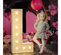 Letrero LED brillante de 3.3 pies, letras del alfabeto L, fácil de montar, luces de marquesina, perfecto para propuestas, baby shower, Halloween, Navidad, hogar, habitación, habitación, fiesta