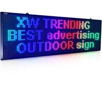Letrero LED de color de 40 x 14 pulgadas, herramienta perfecta para publicidad, tablero de mensajes programable para uso en interiores y exteriores