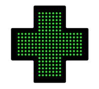 Letrero LED de neón con cruz de farmacia con cadena colgante, 35 x 35 cm, 3 modos: siempre encendido, intermitente, intermitente general para clínicas y farmacias