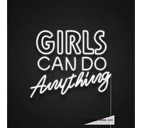 Letrero LED de neón con texto en inglés "Girls Can Do Anything", hecho a mano, para decoración de pared, PVC, 14 x 17 pulgadas