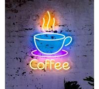 Letrero LED de neón grande de 5 V alimentado por USB, luces de neón acrílicas con interruptor regulable y cadena colgante para café, cafetería, bar, fiesta, sala de estar, regalo