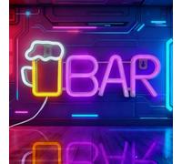 Letrero LED de neón: LED Cartel publicitario de cerveza neón, cartel acrílico para bar, decoración de pared, para interior de bar, decoración de bar, bar, casa, pub, club, fiesta (42 x 22 cm)