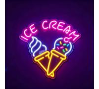 Letrero LED de neón para decoración de pared, alimentado por USB, luz de neón regulable, ilumina tus sueños de verano para heladerías, tiendas de postres, parques de atracciones o dormitorios
