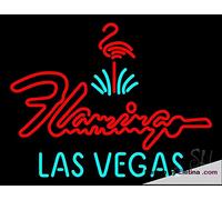 Letrero LED de neón real con diseño de flamenco de Las Vegas, hecho a mano, para decoración de pared, PVC, 35,5 x 43,2 cm
