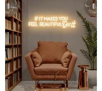 Letrero LED de neón regulable con texto en inglés "If It Make You Feel Beautiful Do It" para el hogar, baño, spa, belleza, salón de belleza, decoración de pared, regalos de día de spa para mujeres
