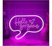 Letrero LED Letrero de neón "Hola Preciosa" con grabado luces nocturnas para decoración pared dormitorio(30x22cm)