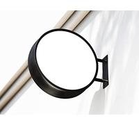 Letrero LED para proyectar tienda, 80 cm x 80 cm, redondo, doble cara, impermeable, letrero de negocios montado en la pared para cafeterías, restaurantes, barberos y comida para llevar (marco negro)