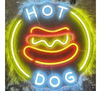 Letrero LED Snack Letreros de neón Comida Luces LED Tienda Pared Lámparas decorativas de palomitas de maíz Pizza Hamburguesa Tacos Decoración Luz USB Brillo ajustable