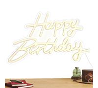 Letrero Luminoso de Feliz cumpleaños - Gráficos LED con luz de neón, decoración con Letra iluminada por USB | Decoración de Pared para radiantes para niños, niñas, Adolescentes, Hombres