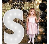 Letrero Luminoso Grande Con Números Y Letras, Blanco, Marquesina De Espuma Decorativa 90 Cm Precortada For Fiestas, Cumpleaños, Celebraciones, Aniversarios Graduaciones(S,100cm/3.3ft)