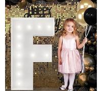Letrero Luminoso Grande Con Números Y Letras, Blanco, Marquesina De Espuma Decorativa 90 Cm Precortada For Fiestas, Cumpleaños, Celebraciones, Aniversarios Graduaciones(F,70cm/2.3ft)