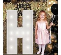Letrero Luminoso Grande Con Números Y Letras, Blanco, Marquesina De Espuma Decorativa 90 Cm Precortada For Fiestas, Cumpleaños, Celebraciones, Aniversarios Graduaciones(H,100cm/3.3ft)