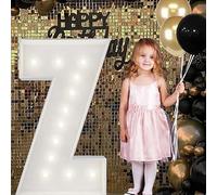 Letrero Luminoso Grande Con Números Y Letras, Blanco, Marquesina De Espuma Decorativa 90 Cm Precortada For Fiestas, Cumpleaños, Celebraciones, Aniversarios Graduaciones(Z,100cm/3.3ft)