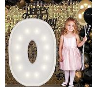 Letrero Luminoso Grande Con Números Y Letras, Blanco, Marquesina De Espuma Decorativa 90 Cm Precortada For Fiestas, Cumpleaños, Celebraciones, Aniversarios Graduaciones(O,100cm/3.3ft)
