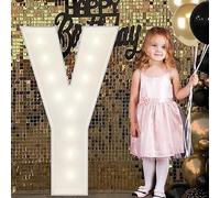 Letrero Luminoso Grande Con Números Y Letras, Blanco, Marquesina De Espuma Decorativa 90 Cm Precortada For Fiestas, Cumpleaños, Celebraciones, Aniversarios Graduaciones(Y,100cm/3.3ft)