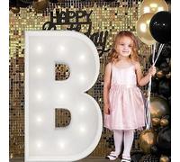 Letrero Luminoso Grande Con Números Y Letras, Blanco, Marquesina De Espuma Decorativa 90 Cm Precortada For Fiestas, Cumpleaños, Celebraciones, Aniversarios Graduaciones(B,70cm/2.3ft)