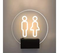 Letrero luminoso para el baño, Letrero luminoso de pared for baño, de 7 pulgadas, acrílico for hombres y mujeres, servicio de baños públicos.(E)