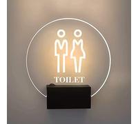 Letrero luminoso para el baño, Letrero luminoso de pared for baño, de 7 pulgadas, acrílico for hombres y mujeres, servicio de baños públicos.(A)