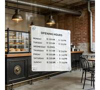 Letrero magnético cambiable de horario comercial, letrero de metal con ventosas, intercambiable, reutilizable y grabable, letreros abiertos magnéticos para ventana de tienda(White)